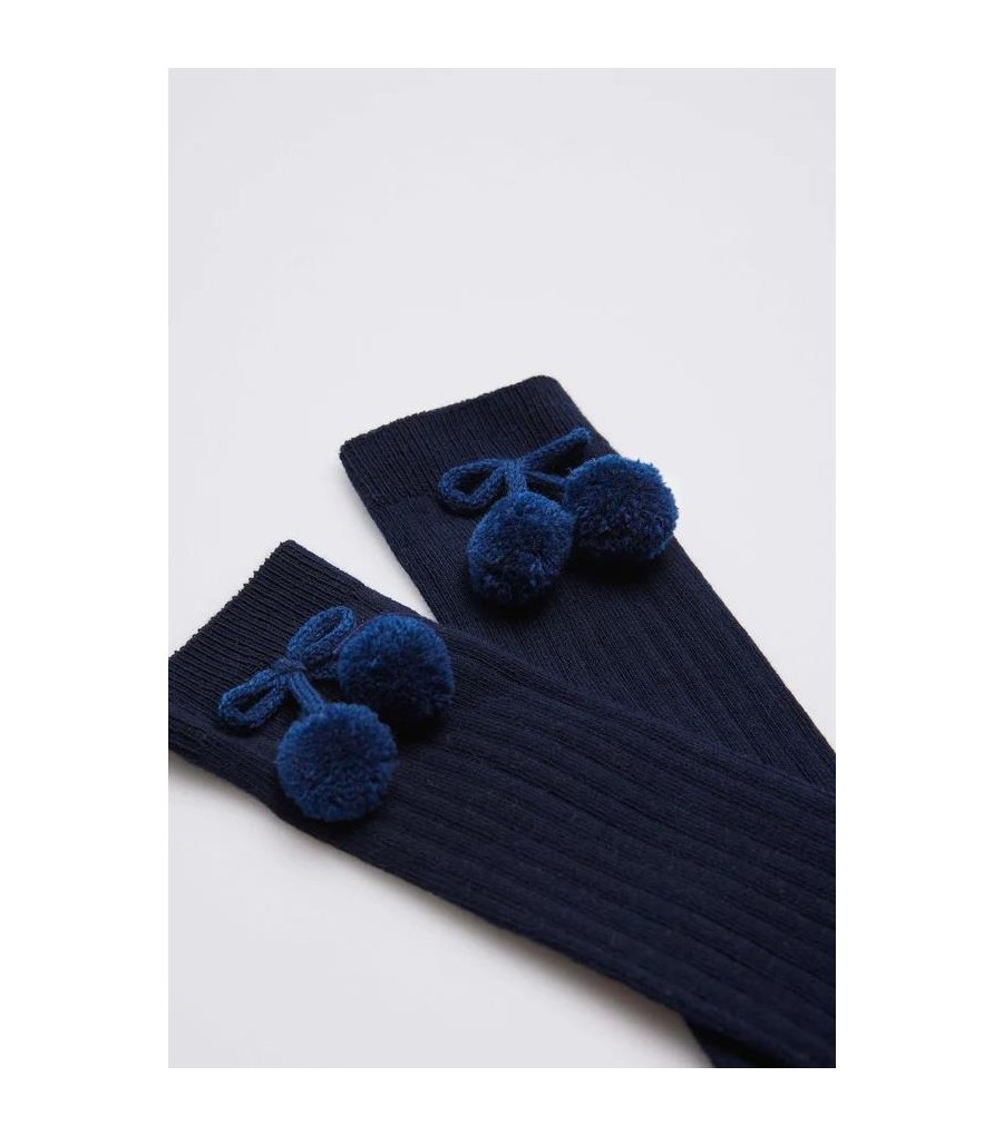 Calcetines altos de algodón orgánico color azul