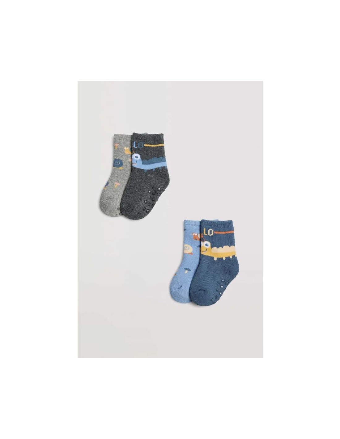 Set 2 calcetines antideslizantes algodón orgánico niño