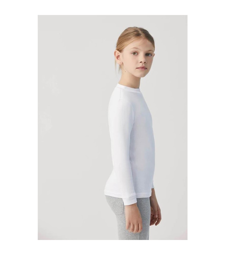 Camiseta Morada Niño Camiseta Interior YSABEL MORA - Manga Larga Afelpada  Termica Blanca, image size:900x1019