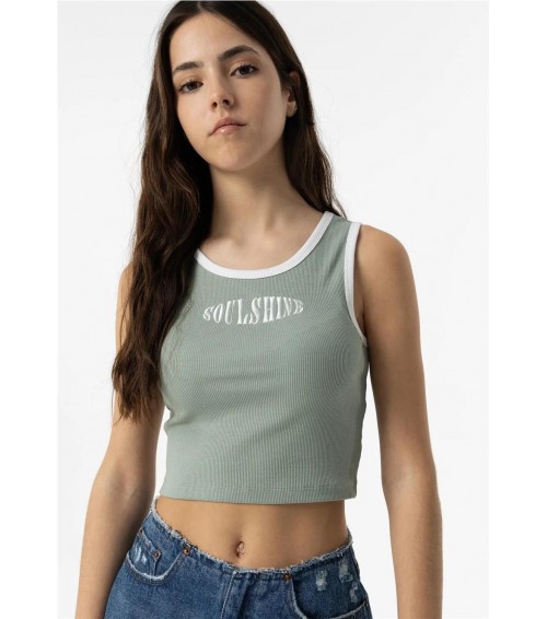 CROP TOP DE CANALE CON BORDADO FRONTAL PARA CHICA TIFFOSI 10054157