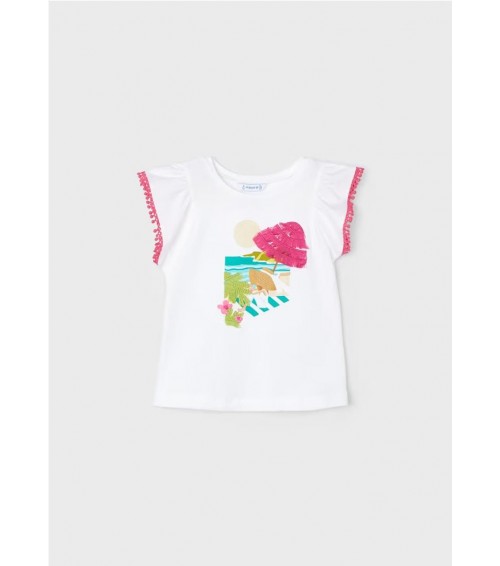 CAMISETA DE MANGA CORTA CON APLIQUES PARA NIÑA MAYORAL 3096