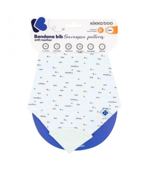 BABERO BANDANA CON MORDEDOR SAVANNA MINT KIKKABOO 31303030035