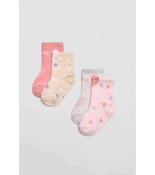 PACK 2 CALCETINES ESTAMPADO CORAZONES PARA BEBE NIÑA YSABEL MORA 52837