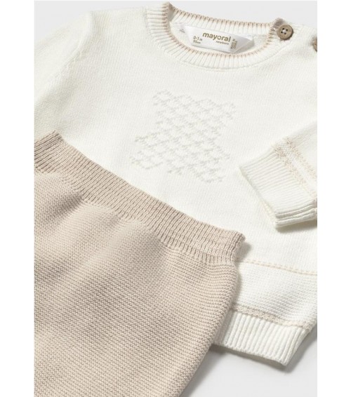 Conjunto polaina y jersey tricot recién nacido 1556