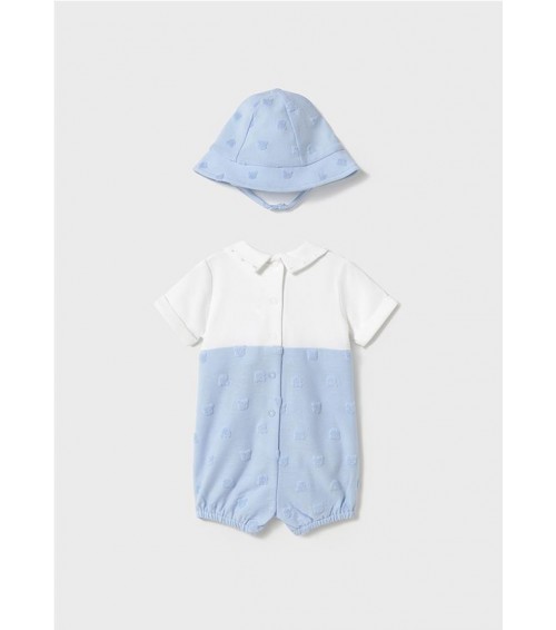 Pelele peto simulado con gorro recién nacido 1605