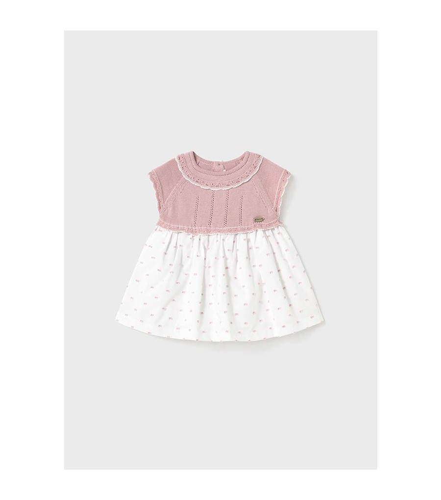 Vestido combinado tricot...