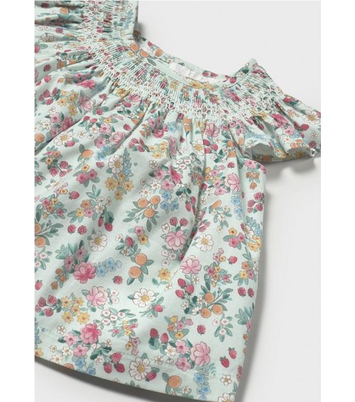 Vestido con cubrepañal florecitas recién nacida 1867