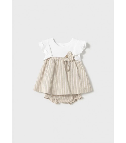 Vestido con cubrepañal combinado recién nacida 1845