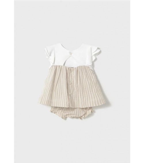 Vestido con cubrepañal combinado recién nacida 1845