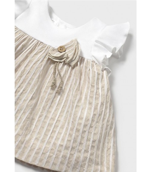 Vestido con cubrepañal combinado recién nacida 1845