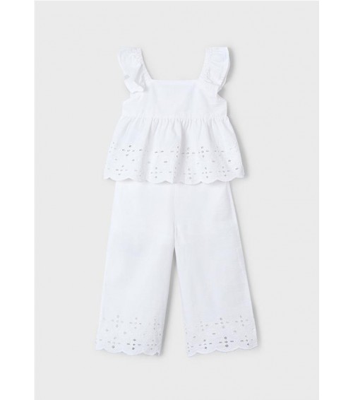Conjunto pantalón y top perforados niña 3561
