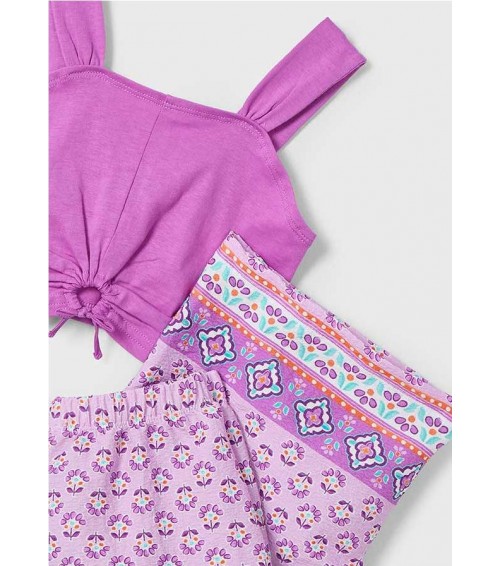 Conjunto pantalón largo estampado y top niña 3562