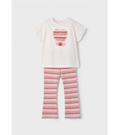 Conjunto legging acampanado y camiseta niña 3709