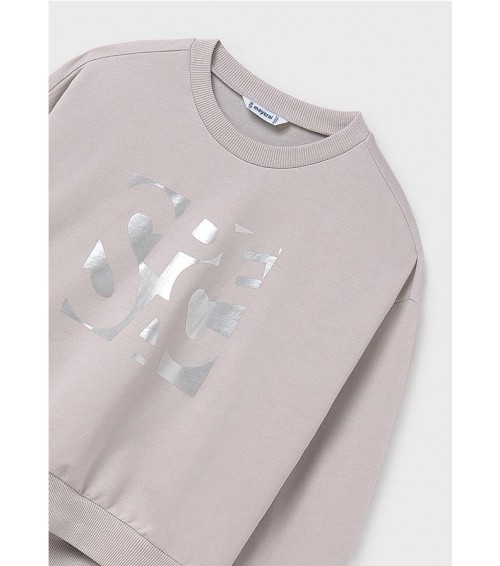 Sudadera texto metalizado chica 6402