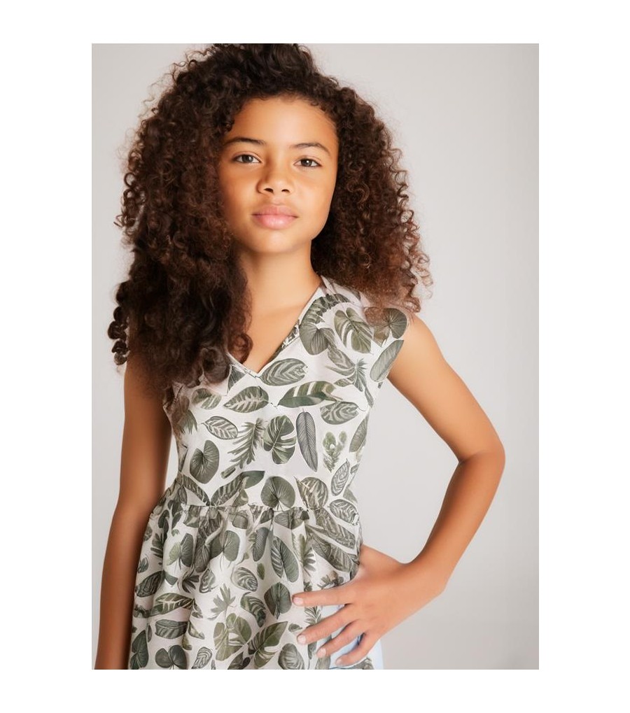 Vestido estampado abertura...