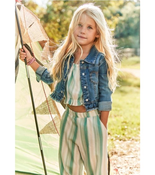 Conjunto pantalón largo y camiseta rayas niña 3560