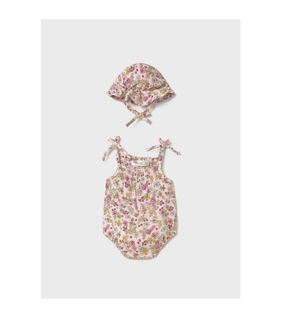 Pelele con gorro florecitas recién...