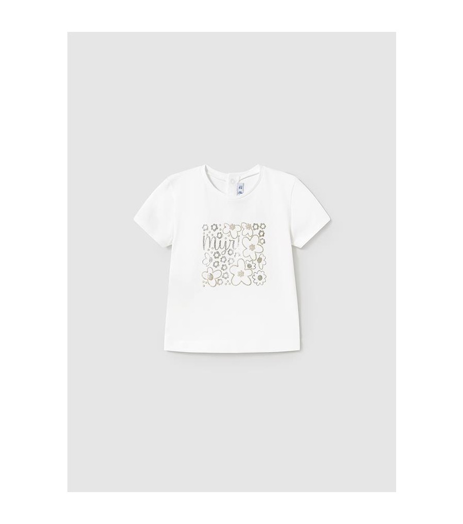 Camiseta básica dibujo metalizado...