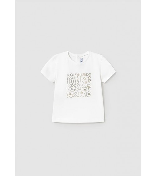Camiseta básica dibujo metalizado bebé 105