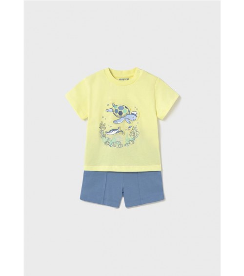 Conjunto bermuda y camiseta fondo marino bebé 1654