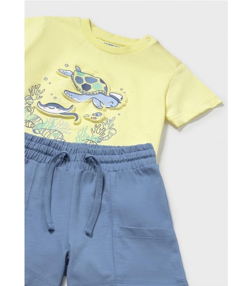 Conjunto bermuda y camiseta fondo marino bebé 1654