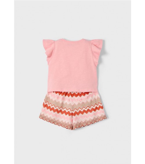 Conjunto pantalón corto zigzag y camiseta niña 3209