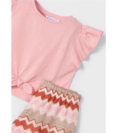 Conjunto pantalón corto zigzag y camiseta niña 3209