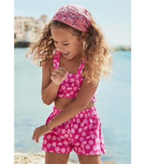 Conjunto pantalón corto y top arandela niña 3212