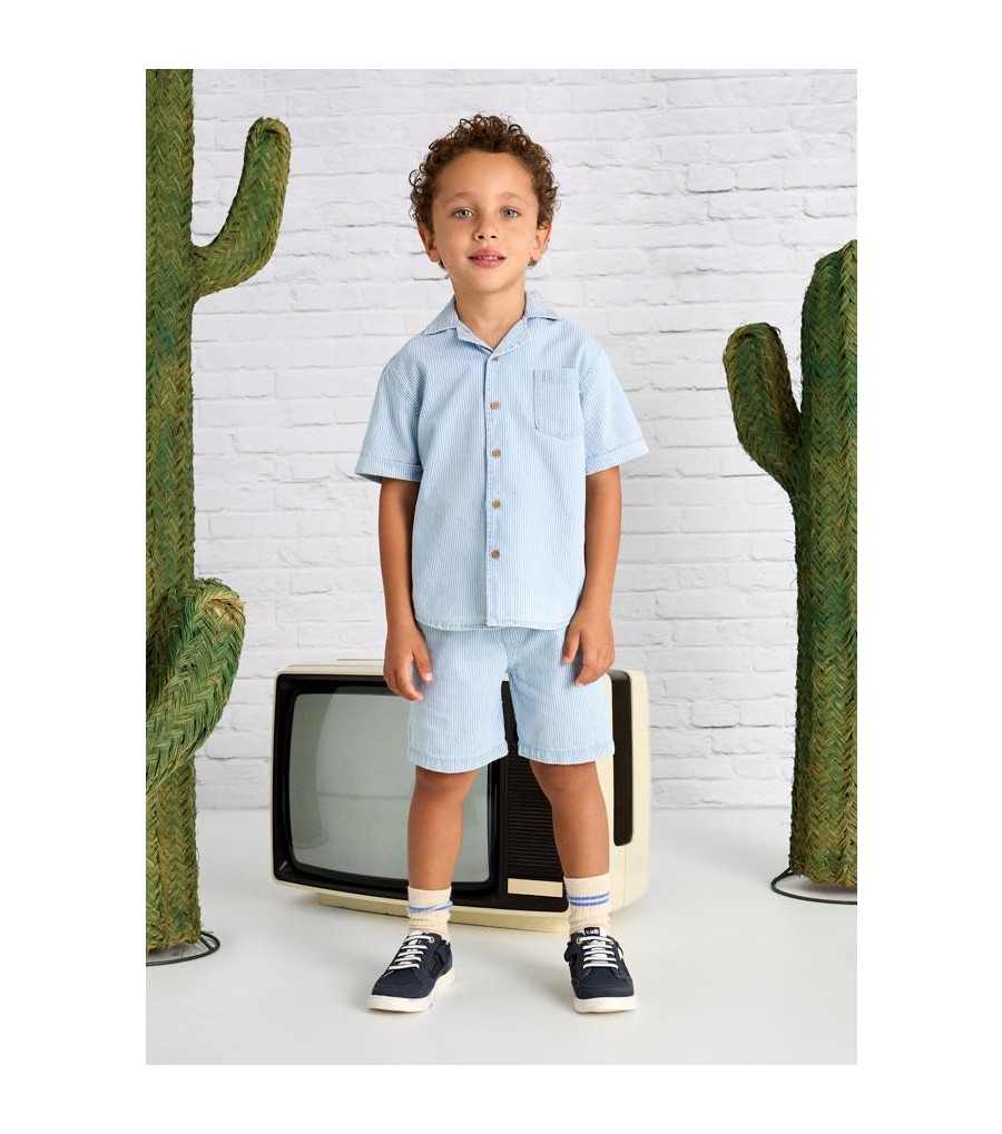 Bermuda vaquera casual niño rayas 3228