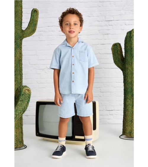Bermuda vaquera casual niño rayas 3228
