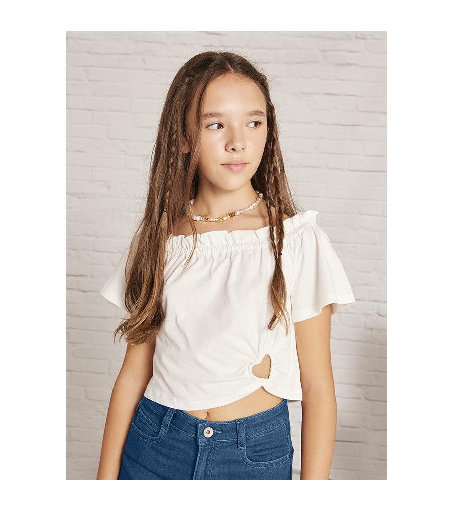 Camiseta detalle corazón chica 6028