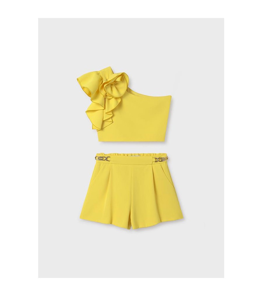 Conjunto bermuda crepe fluido niña 5246
