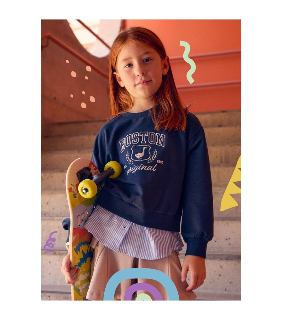 Sudadera combinada niña 4435