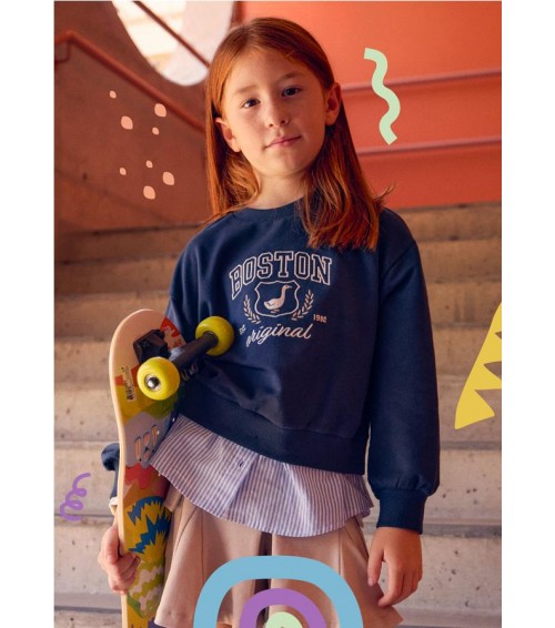 Sudadera combinada niña 4435