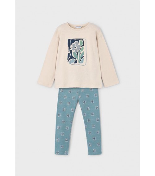 Conjunto legging estampado y camiseta niña 4719