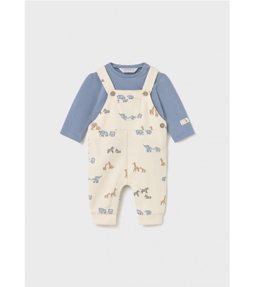 Conjunto peto estampado y camiseta recién nacido 2618