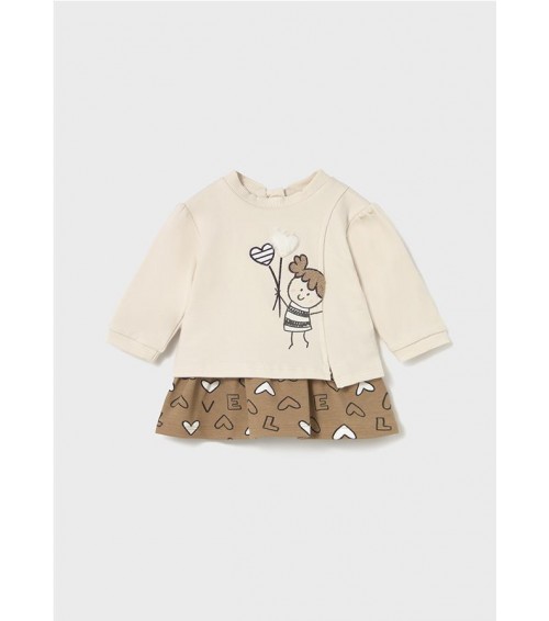 Vestido combinado muñeca recién nacida 2833