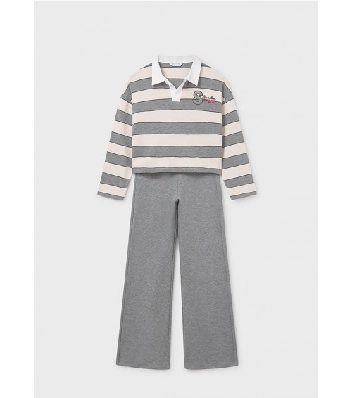 Conjunto pantalón y polo de rayas chica 7584