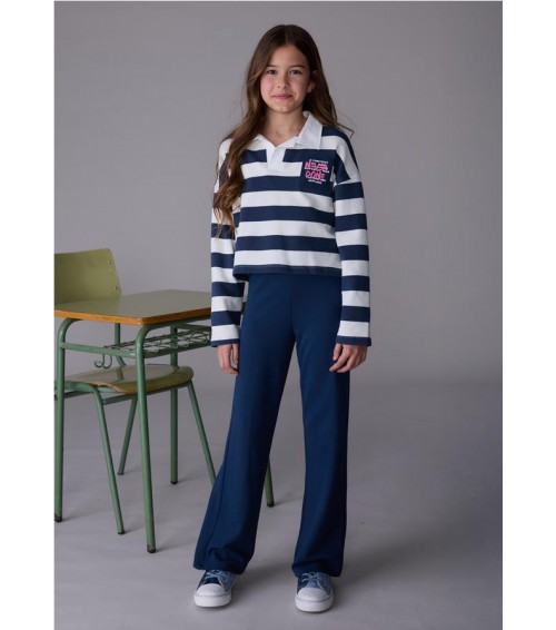 Conjunto pantalón y polo de rayas chica 7584