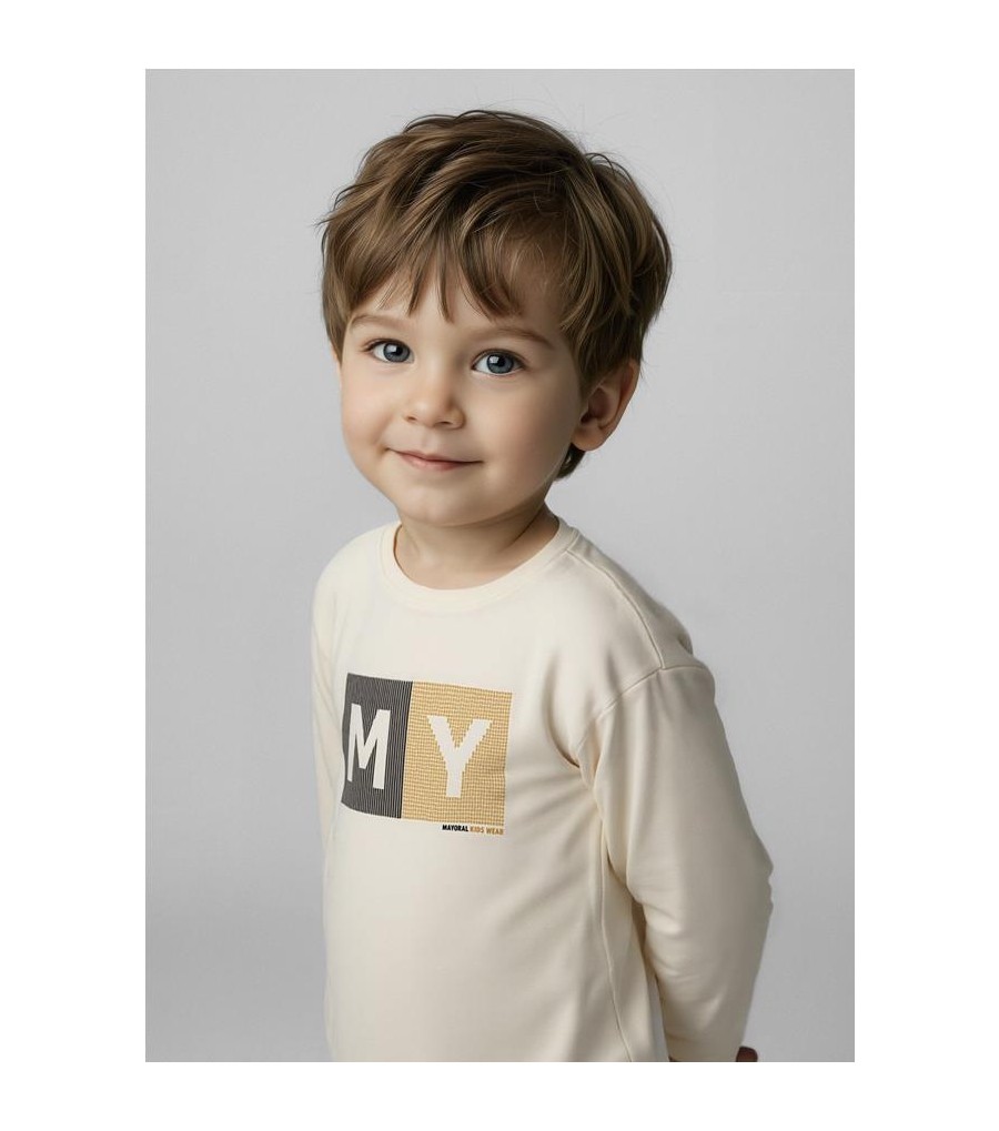 Camiseta letras básica niño 173