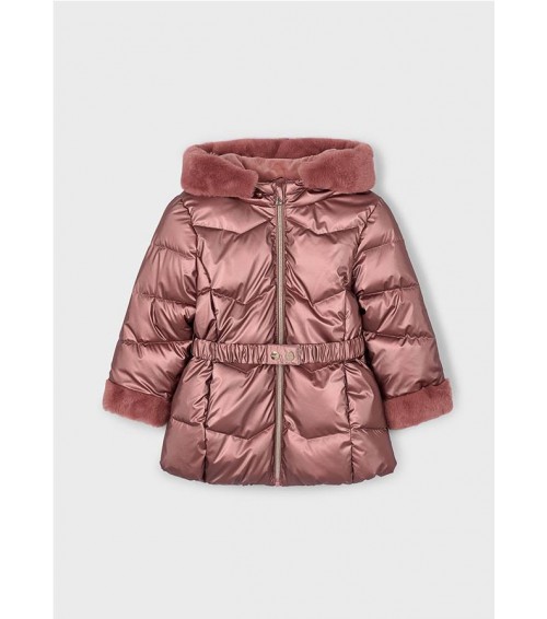 Chaquetón metalizado cinturón niña 4448