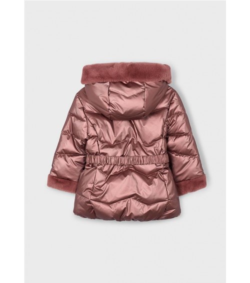 Chaquetón metalizado cinturón niña 4448