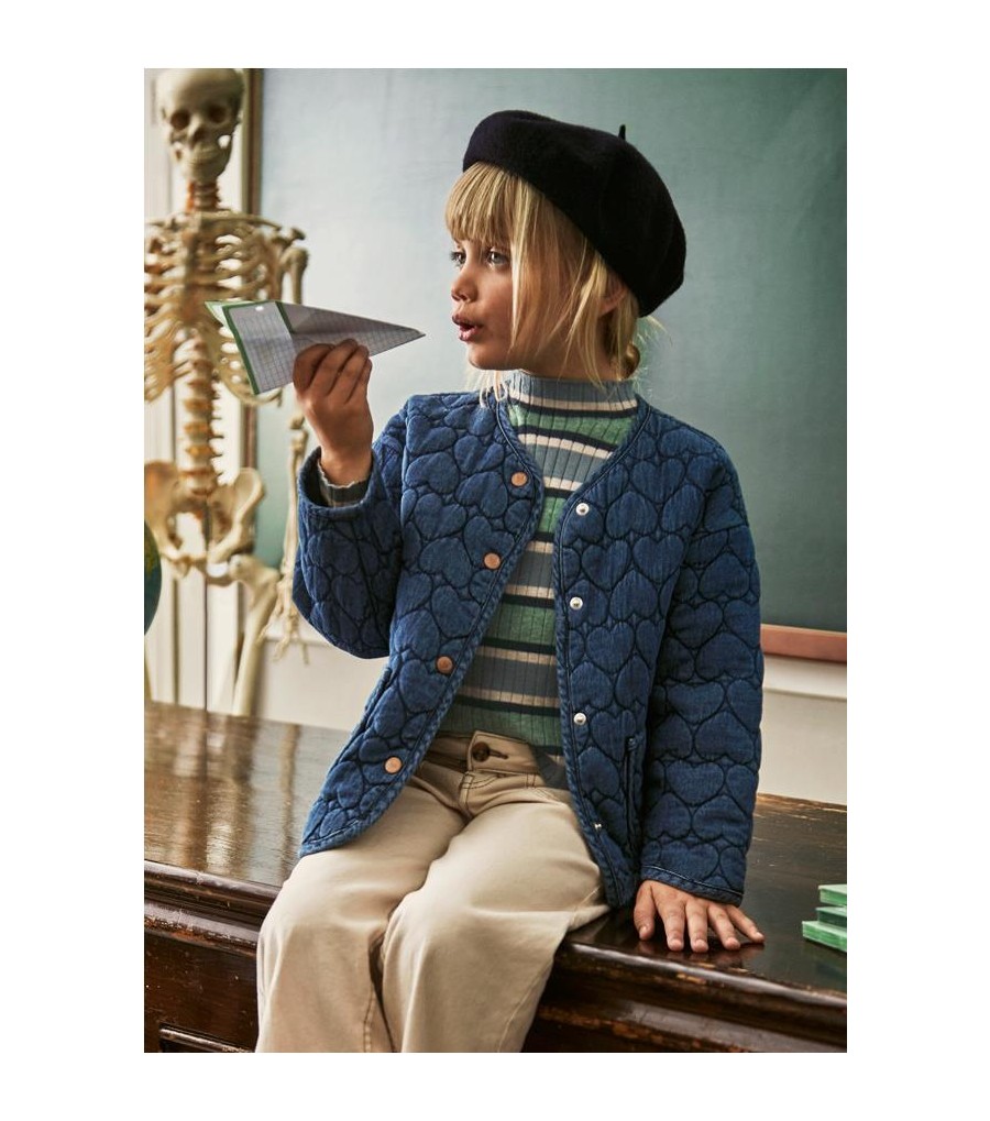 Chaquetón vaquero corazones niña 4442