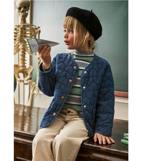 Chaquetón vaquero corazones niña 4442