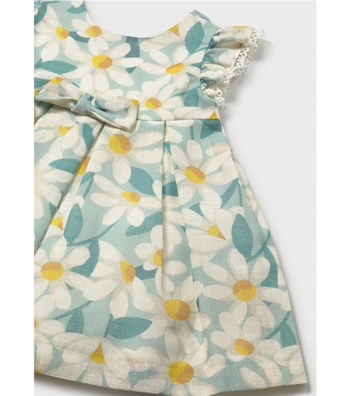 Vestido de ceremonia con volantes y estampado de flores bebé 1910