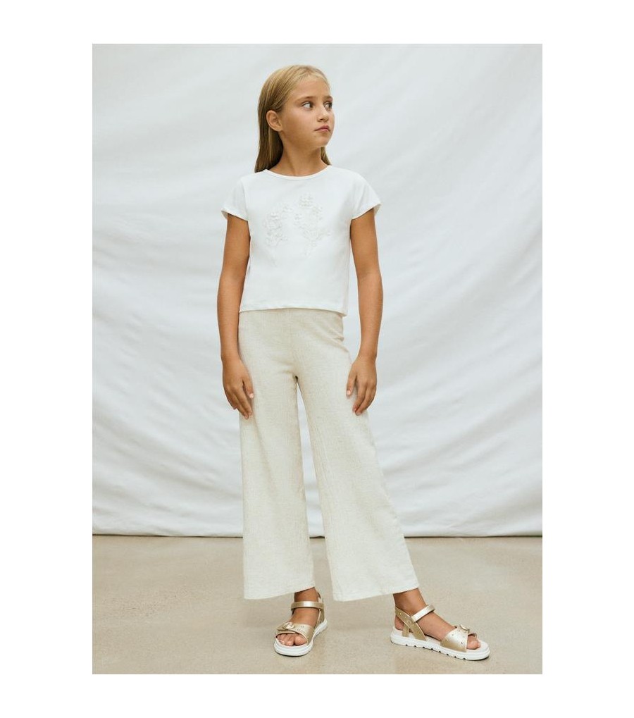 Pantalón largo con lino chica 6547