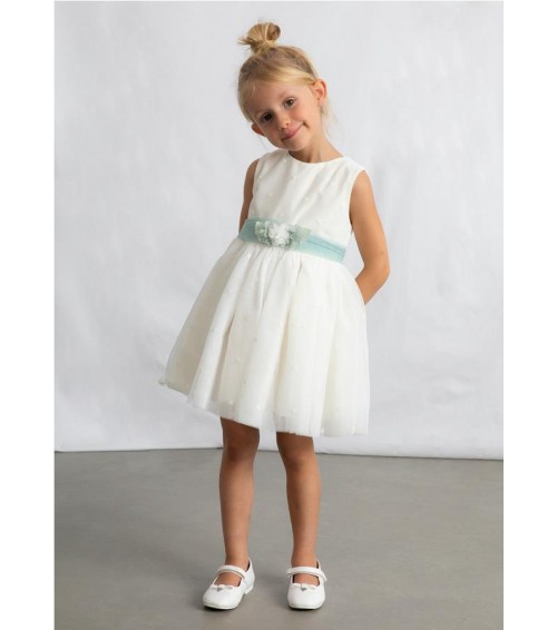 Vestido ceremonia tul bordado niña 3919