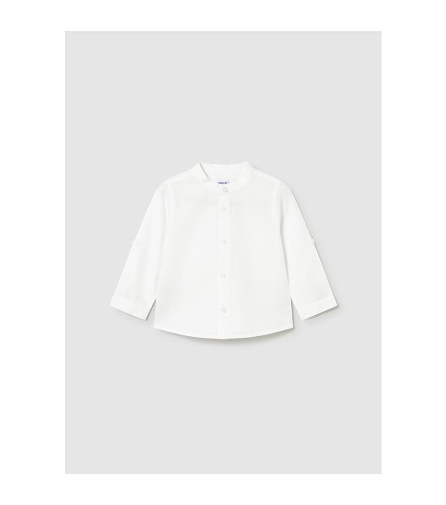 Camisa de manga larga con lino y...