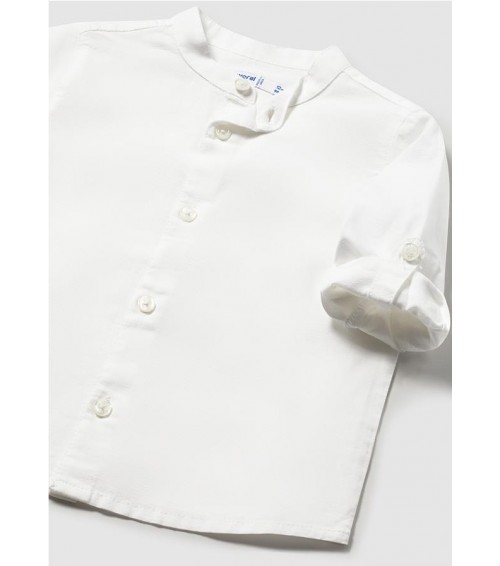 Camisa de manga larga con lino y cuello mao bebé 1116
