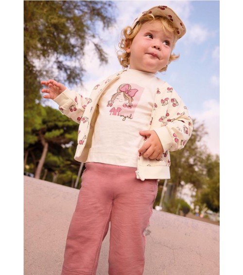 Conjunto 3 piezas con sudadera estampada bebé 1830